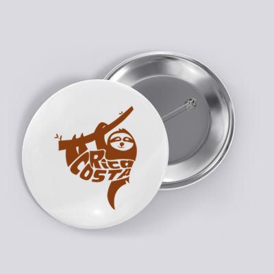 Costa Rica Sloth Word Art Funny Animal Button
