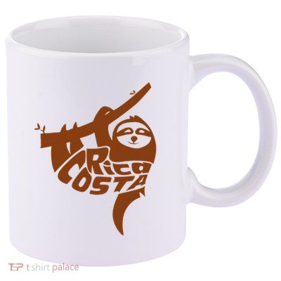 Costa Rica Sloth Word Art Funny Animal 11oz C Handle Ceramic Mug