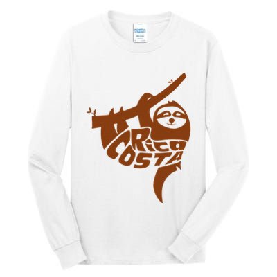 Costa Rica Sloth Word Art Funny Animal Tall Long Sleeve T-Shirt