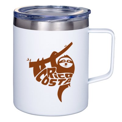 Costa Rica Sloth Word Art Funny Animal 12oz Stainless Steel Coffee Mug