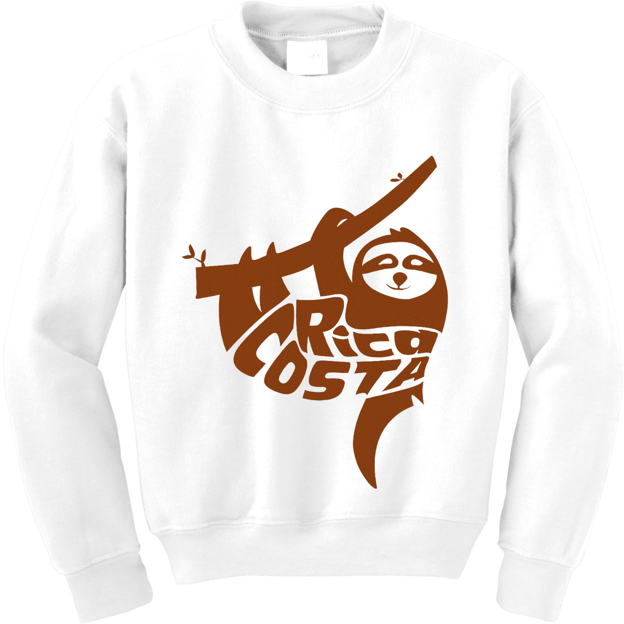 Costa Rica Sloth Word Art Funny Animal Kids Sweatshirt