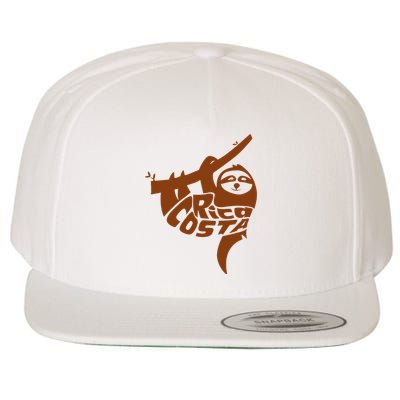 Costa Rica Sloth Word Art Funny Animal Wool Snapback Cap
