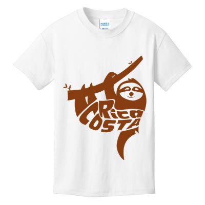 Costa Rica Sloth Word Art Funny Animal Kids T-Shirt