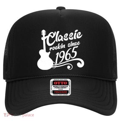 Classic Rockin Since 1965 60th Birthday High Crown Mesh Back Trucker Hat