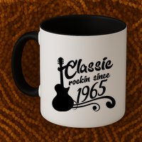 Classic Rockin Since 1965 60th Birthday Mug
