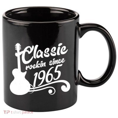 Classic Rockin Since 1965 60th Birthday 11oz C Handle Ceramic Mug