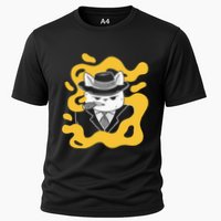 Cool Retro Style Gangster Mob Boss Cat Cigar Cooling Performance Crew T-Shirt