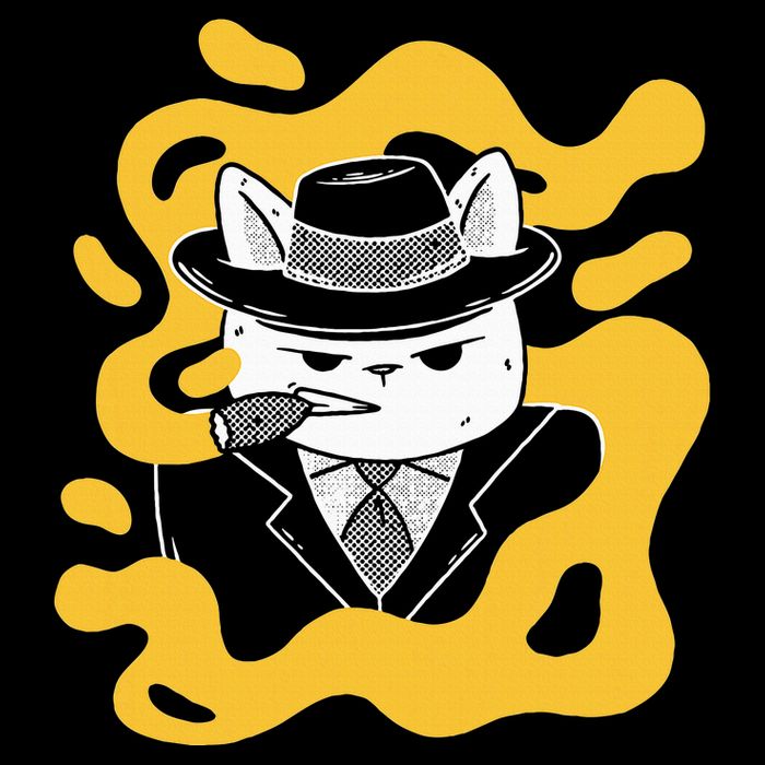 Cool Retro Style Gangster Mob Boss Cat Cigar Cooling Performance Crew T-Shirt