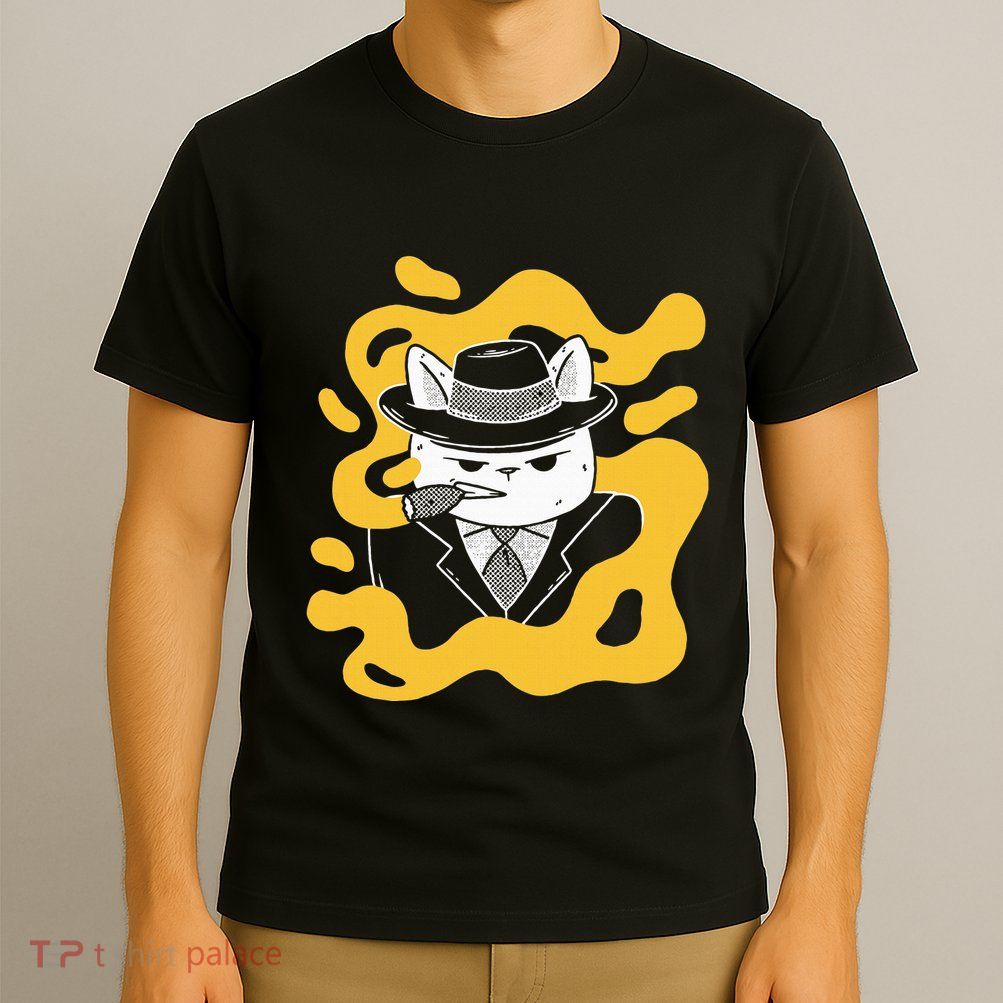 Cool Retro Style Gangster Mob Boss Cat Cigar T-Shirt