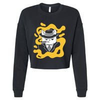 Cool Retro Style Gangster Mob Boss Cat Cigar Cropped Pullover Crew