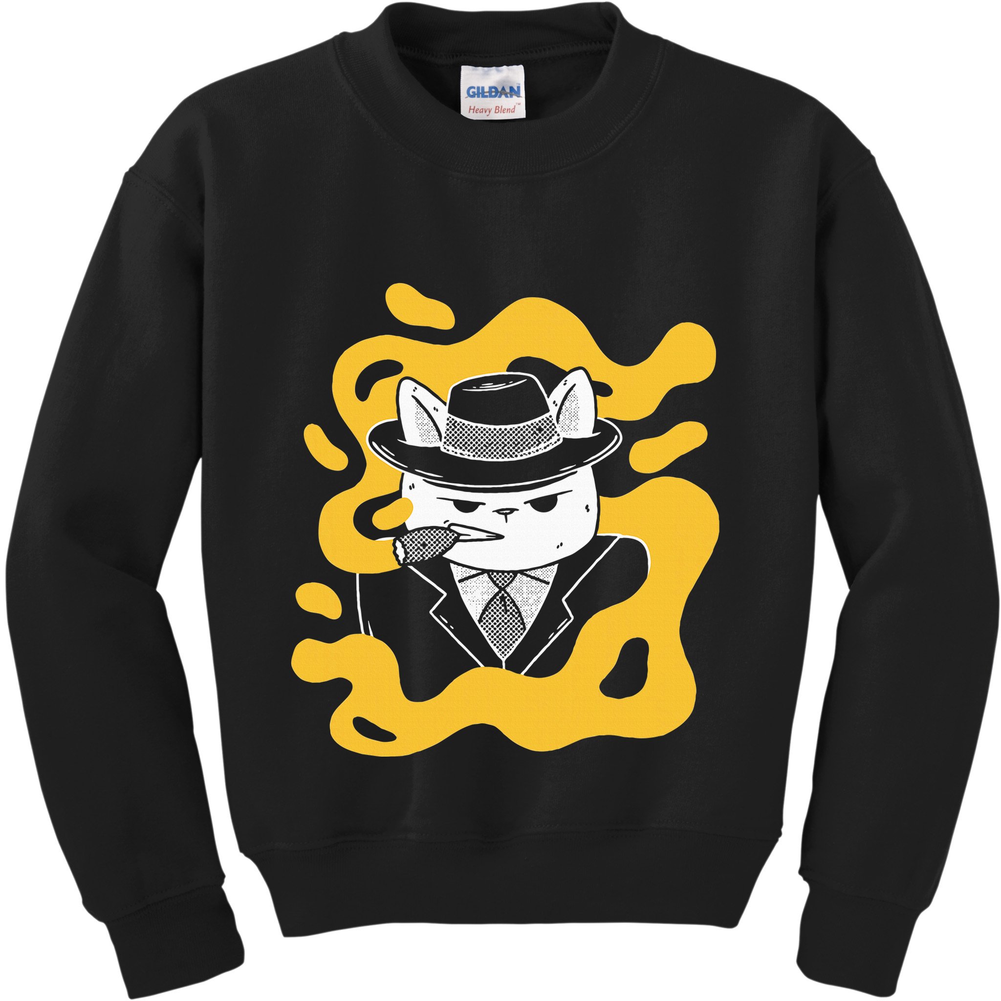 Cool Retro Style Gangster Mob Boss Cat Cigar Kids Sweatshirt