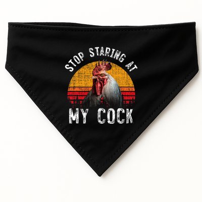 Chicken Rooster Stop Staring At My Cock USA-Made Doggie Bandana