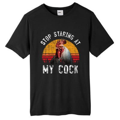 Chicken Rooster Stop Staring At My Cock Tall Fusion ChromaSoft Performance T-Shirt