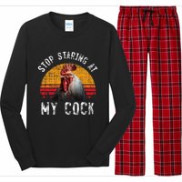 Chicken Rooster Stop Staring At My Cock Long Sleeve Pajama Set