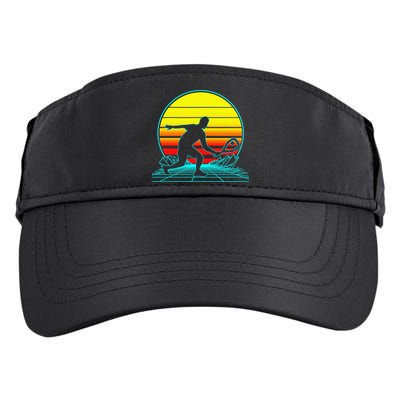 Cool Retro Sunset Vaporwave Racquetball Funny Adult Drive Performance Visor