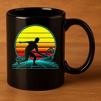 Cool Retro Sunset Vaporwave Racquetball Funny 11oz C Handle Ceramic Mug