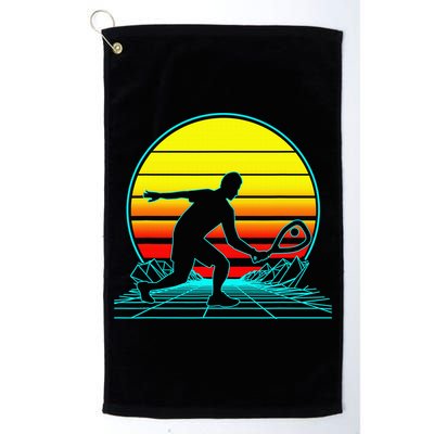 Cool Retro Sunset Vaporwave Racquetball Funny Golf Towel