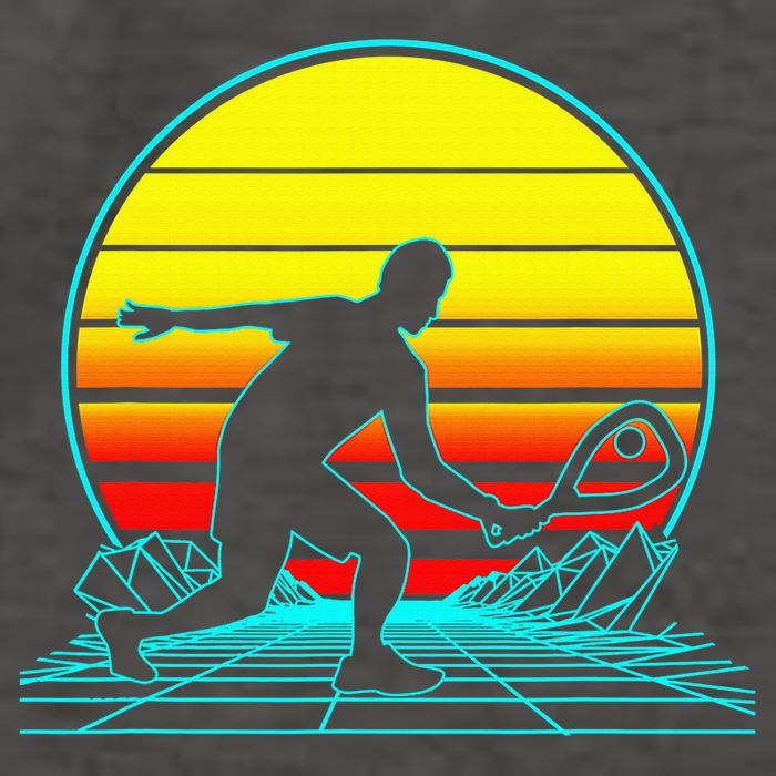 Cool Retro Sunset Vaporwave Racquetball Funny Vector Backpack