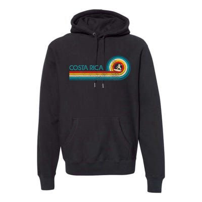 Costa Rica Surf Vintage Beach Surfer Surfing Gift Premium Hoodie