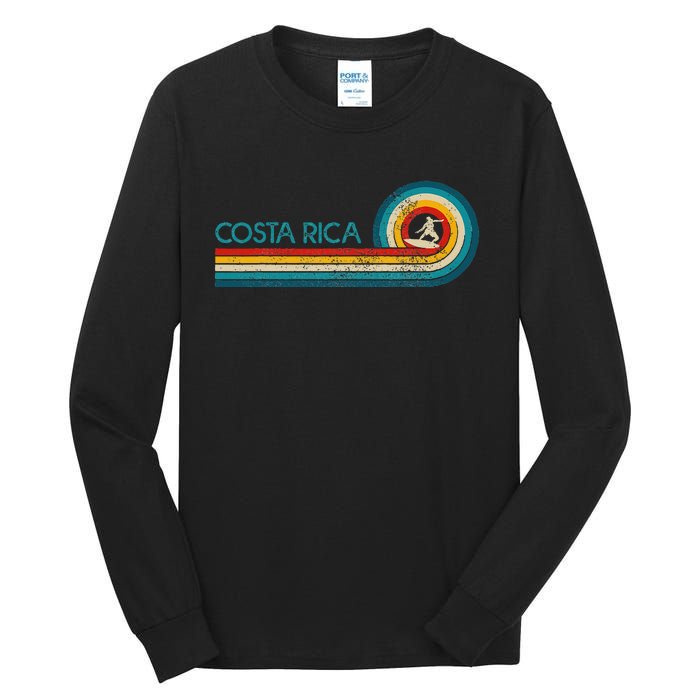 Costa Rica Surf Vintage Beach Surfer Surfing Gift Tall Long Sleeve T-Shirt