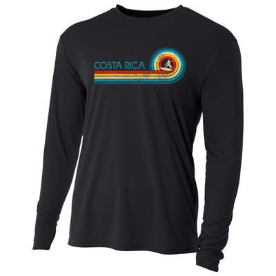 Costa Rica Surf Vintage Beach Surfer Surfing Gift Cooling Performance Long Sleeve Crew