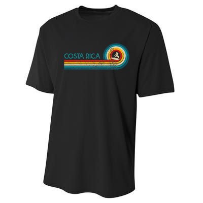 Costa Rica Surf Vintage Beach Surfer Surfing Gift Performance Sprint T-Shirt