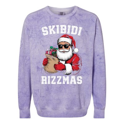 Christmas Rizz Santa Claus Funny Xmas Colorblast Crewneck Sweatshirt