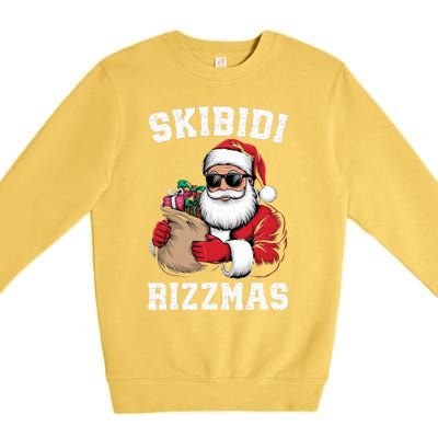 Christmas Rizz Santa Claus Funny Xmas Premium Crewneck Sweatshirt