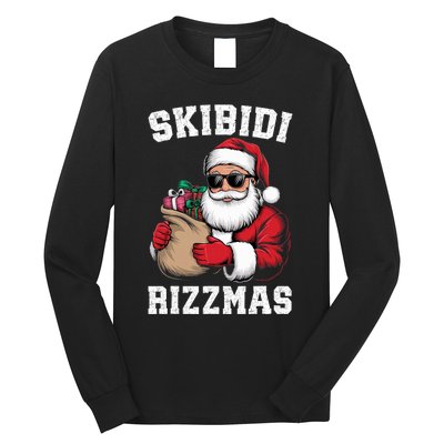 Christmas Rizz Santa Claus Funny Xmas Long Sleeve Shirt