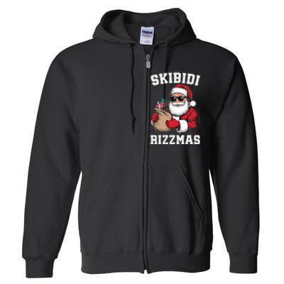 Christmas Rizz Santa Claus Funny Xmas Full Zip Hoodie