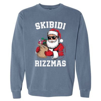 Christmas Rizz Santa Claus Funny Xmas Garment-Dyed Sweatshirt