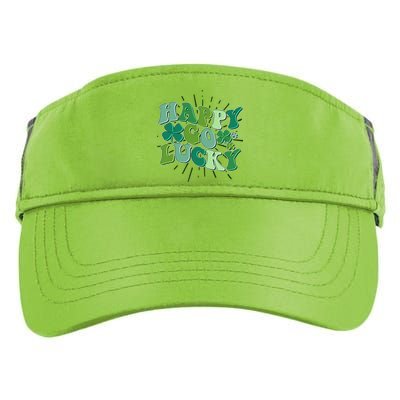 Cute Retro St Patrick's Day Happy Go Lucky Adult Drive Performance Visor