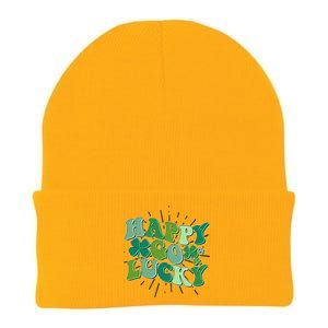 Cute Retro St Patrick's Day Happy Go Lucky Knit Cap Winter Beanie