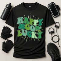 Cute Retro St Patrick's Day Happy Go Lucky Cooling Performance Crew T-Shirt