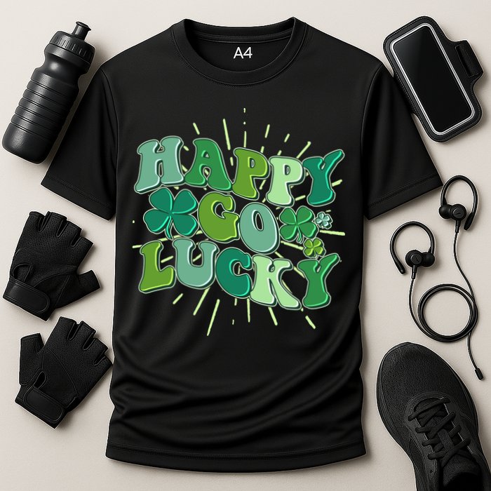 Cute Retro St Patrick's Day Happy Go Lucky Cooling Performance Crew T-Shirt