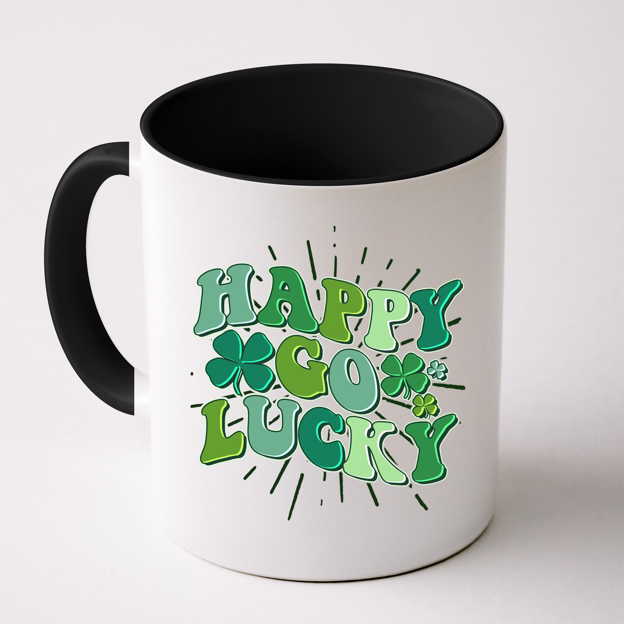 Cute Retro St Patrick's Day Happy Go Lucky Mug