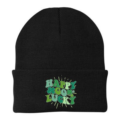 Cute Retro St Patrick's Day Happy Go Lucky Knit Cap Winter Beanie
