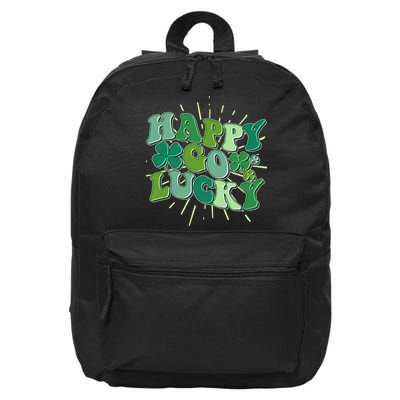 Cute Retro St Patrick's Day Happy Go Lucky 16 in Basic Backpack