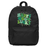 Cute Retro St Patrick's Day Happy Go Lucky 16 in Basic Backpack