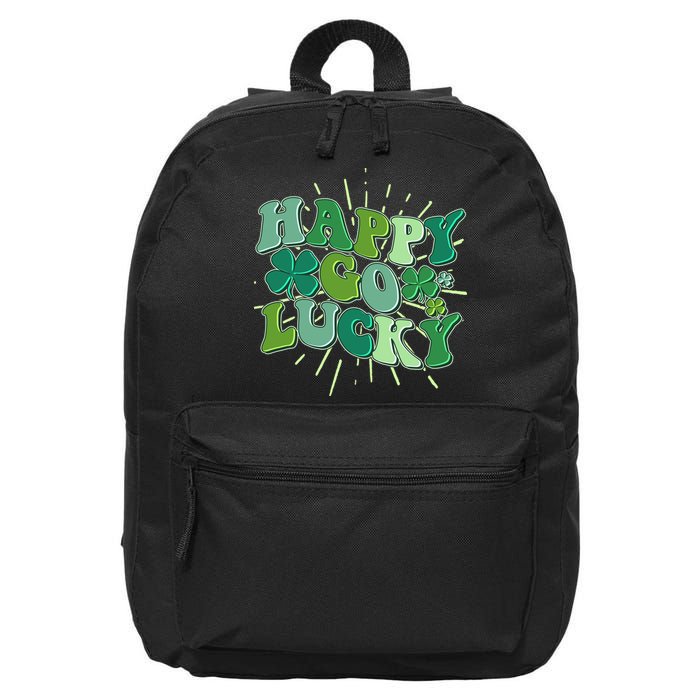 Cute Retro St Patrick's Day Happy Go Lucky 16 in Basic Backpack