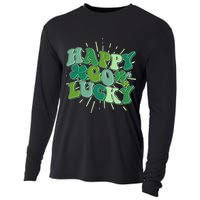 Cute Retro St Patrick's Day Happy Go Lucky Cooling Performance Long Sleeve Crew