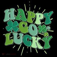 Cute Retro St Patrick's Day Happy Go Lucky Cooling Performance Long Sleeve Crew