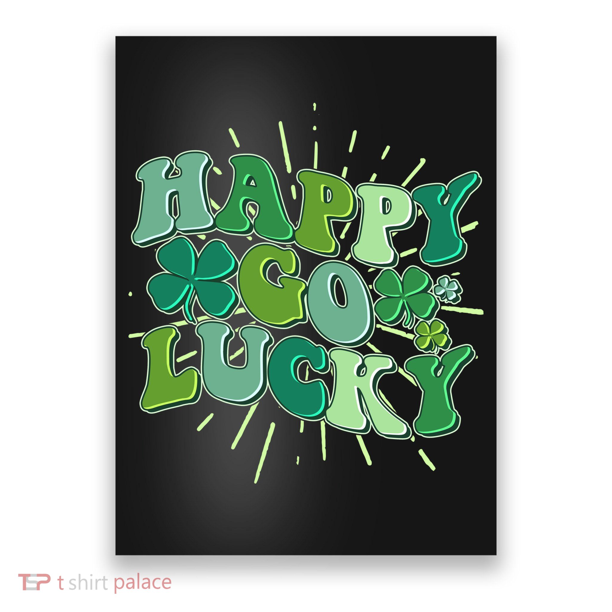 Cute Retro St Patrick's Day Happy Go Lucky Poster