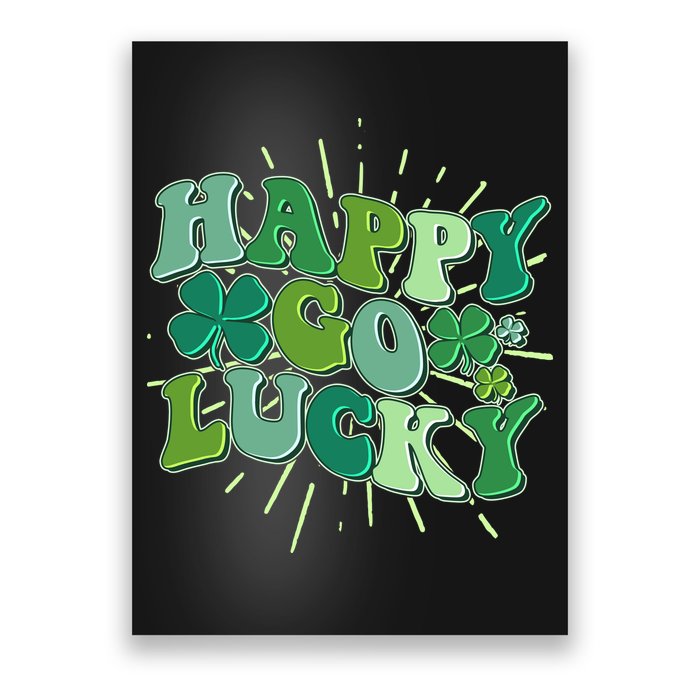 Cute Retro St Patrick's Day Happy Go Lucky Poster