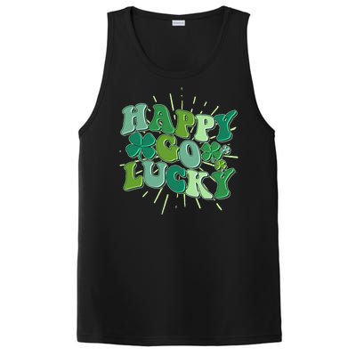 Cute Retro St Patrick's Day Happy Go Lucky PosiCharge Competitor Tank