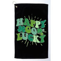 Cute Retro St Patrick's Day Happy Go Lucky Golf Towel