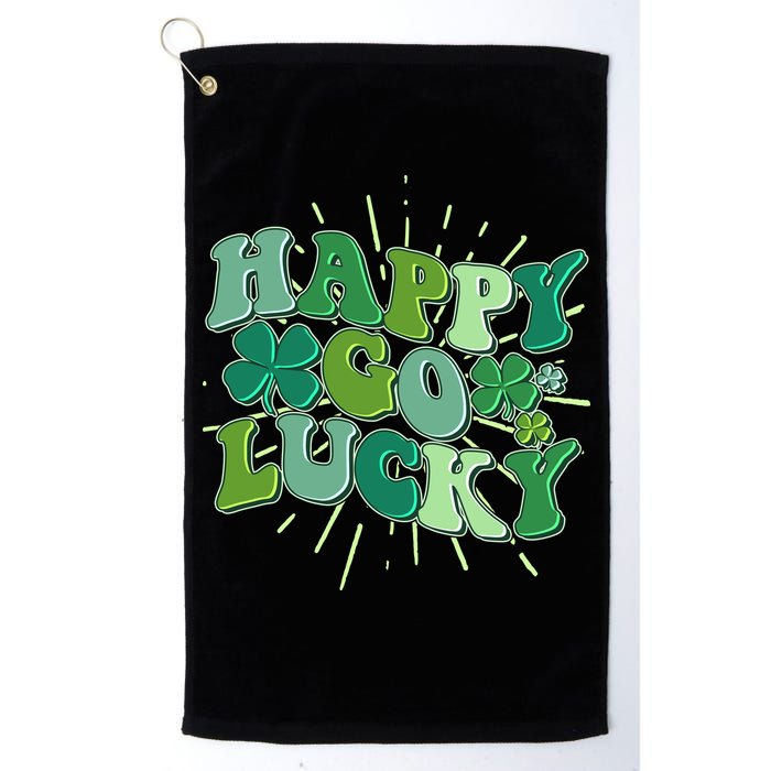 Cute Retro St Patrick's Day Happy Go Lucky Golf Towel