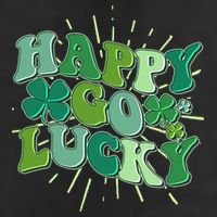 Cute Retro St Patrick's Day Happy Go Lucky Golf Towel