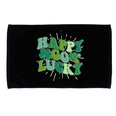 Cute Retro St Patrick's Day Happy Go Lucky Microfiber Hand Towel