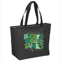 Cute Retro St Patrick's Day Happy Go Lucky Zip Tote Bag